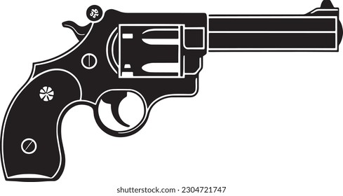 Revolver-Flavektor-Vektorgrafik, Revolver-Vektorgrafik auf isoliertem weißem Hintergrund