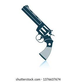 Revolver gun icon. Shadow reflection design. Vector illustration.