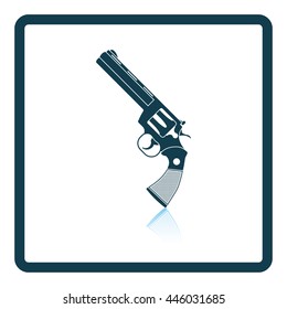 Revolver gun icon. Shadow reflection design. Vector illustration.