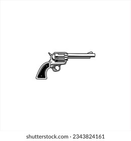 Revolver gun isolated vector graphics