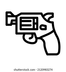 Symbol für die Drehpistole, Vektorgrafik. Drehfeuerwaffenzeichen. isoliertes Kontursymbol