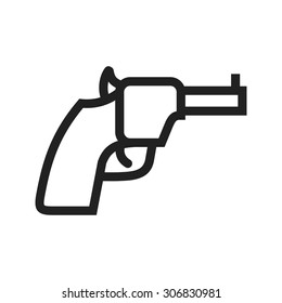 Revolver, gun, pistol icon vector image. Can also be used for military. Suitable for use on web apps, mobile apps and print media.