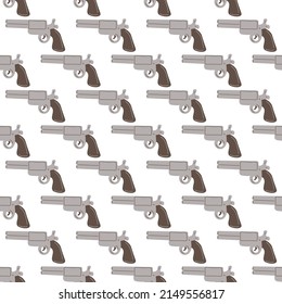 Revolver el patrón sin fisuras de las armas. Tema del Oeste salvaje. Impresión vectorial de moda a mano. Dibujo de niños de dibujos animados.