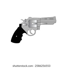 A revolver gun in vector.