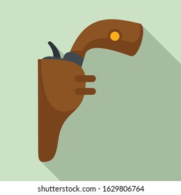 Revolver icon. Flat illustration of revolver vector icon for web design