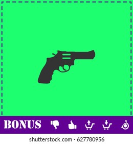 Revolver icon flat. Simple vector symbol and bonus icon