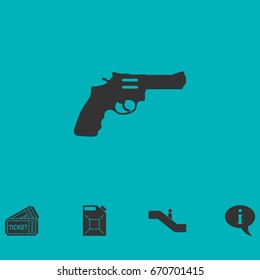 Revolver icon flat. Simple vector symbol and bonus icon