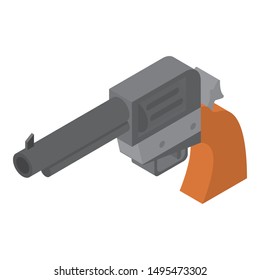 Revolver icon. Isometric of revolver vector icon for web design isolated on white background