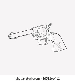 Elemento de línea de icono de Revolver. Ilustración vectorial de la línea de icono de revólver aislada en fondo limpio para el diseño del logotipo de la aplicación móvil web.