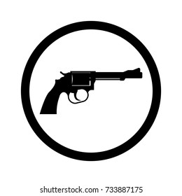 Revolver Icon On White Background Stock Vector (Royalty Free) 733887175 ...