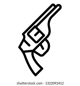 Revolver icon. Outline revolver vector icon for web design isolated on white background
