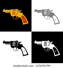 Revolver icon set, vector illustration