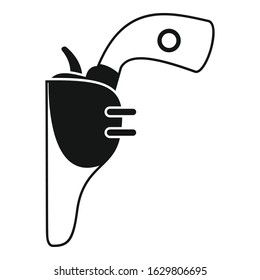 Revolver icon. Simple illustration of revolver vector icon for web design isolated on white background