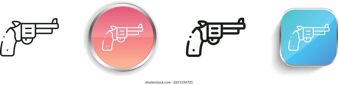 revolver icon. Thin Linear, Regular and Button Style Design Isolated On White Background