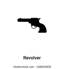 Revolver icon vector isolated on white background, logo concept of Revolver sign on transparent background, filled black symbol