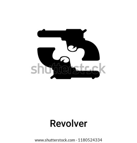 Revolver icon vector isolated on white background, logo concept of Revolver sign on transparent background, filled black symbol