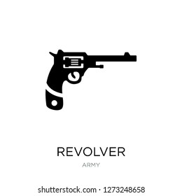revolver icon vector on white background, revolver trendy filled icons from Army collection, revolver simple element illustration