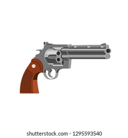 Revolver isolated on white background. Weapon icon, gun sign. Vector illustration