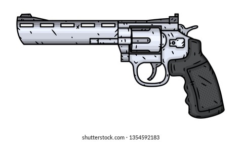 Revolver isolated on white. Vector illustration