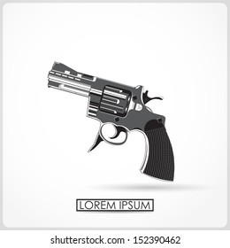 Revolver isolated on white. vector