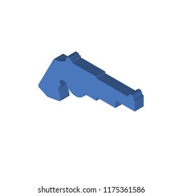 Revolver isometric left top view 3D icon