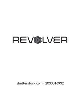 REVOLVER letter logo design vector
