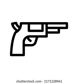revolver line icon illustration vector graphic