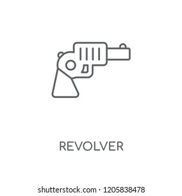 Revolver linear icon. Revolver concept stroke symbol design. Thin graphic elements vector illustration, outline pattern on a white background, eps 10.