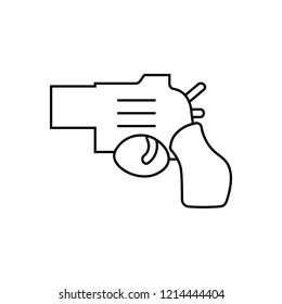 Revolver linear icon. Revolver concept stroke symbol design. Thin graphic elements vector illustration, outline pattern on a white background, eps 10.