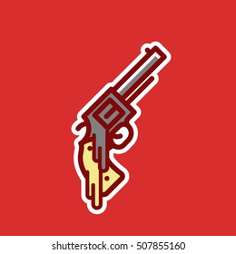 revolver logo icon with Red Background