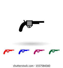 Revolver multi color icon. Simple glyph, flat vector of wild west material icons for ui and ux, website or mobile application