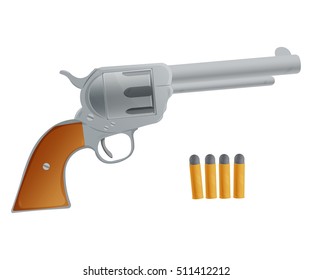 revolver on a white background