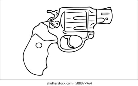 Revolver on a white background.