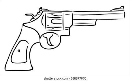 Revolver on a white background.