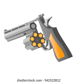 the revolver with an open drum