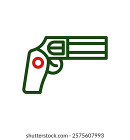 Revolver Outline Icon Design Vector