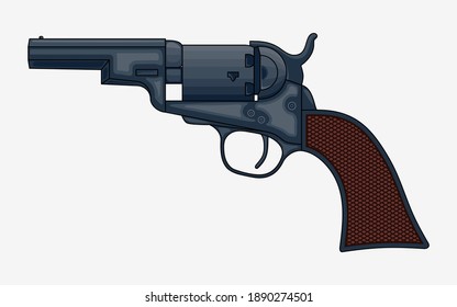 Revolver Pistol On White Background Vintage Stock Vector (royalty Free 