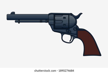 Revolver Pistol On White Background Vintage Stock Vector (Royalty Free ...