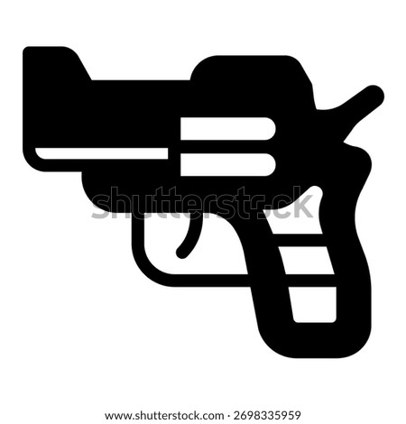 Revolver solid icon, police force concept. Vector graphics. Pocket pistol gun, ammunition sign on white background, glyph style icon for mobile or web design