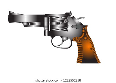 Revolver. Vector 3d illustration isolated on white background