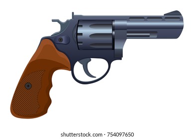 Revolver. Vector 3d illustration isolated on white background