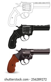 Revolver - vector drawing isolated on white background