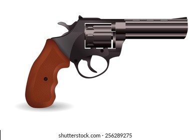Revolver - vector drawing isolated on white background