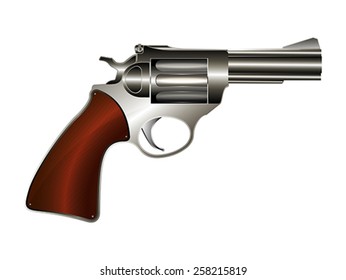 Revolver, vector drawing over white background