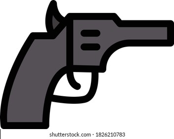 revolver vector flat color icon 