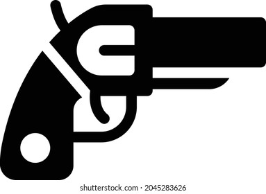 revolver vector glyph flat icon