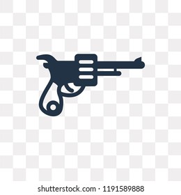 Revolver vector icon isolated on transparent background, Revolver transparency concept can be used web and mobile