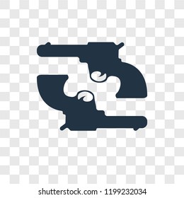 Revolver vector icon isolated on transparent background, Revolver transparency logo concept
