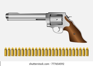 Revolver vector illustration isolated on white background