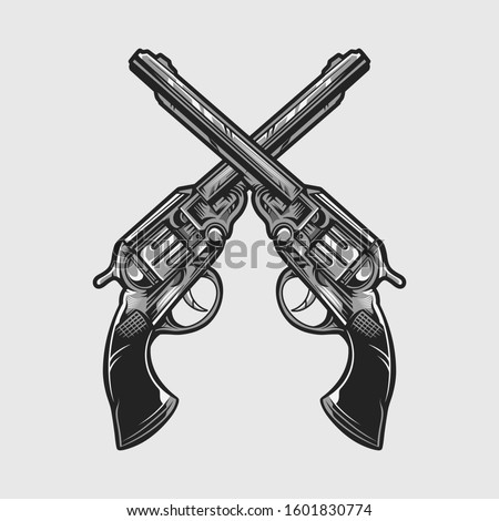 Revolver vector illustration isolated on white background